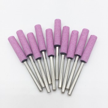 20pcs Chain Saw Stone Cylinder Shape 3mm Shank 6mm Head Dia Grinding Wheel Stone Dremel Rotary Tools