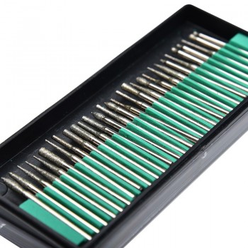 30PCS 2.35mm Mini Drill Bits Diamond Burs Grinding Wheel Abrasive Shank Wood Stone Engraving for Dremel Power Tools Accessories