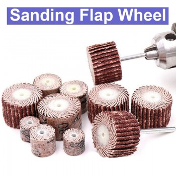 10pc 3mm Shank 10/12/15/20mm Dremel Accessories Sanding Flap Disc Grinding Sanding Flap Wheels Sand Rotary Tool 80-600 Grit