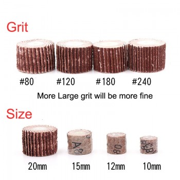 10pc 3mm Shank 10/12/15/20mm Dremel Accessories Sanding Flap Disc Grinding Sanding Flap Wheels Sand Rotary Tool 80-600 Grit