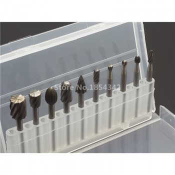 10pcs Set BOX HSS Titanium Dremel Routing Rotary Milling Rotary File Cutter Wood Carving Carved Knife Cutter Tools Accessories