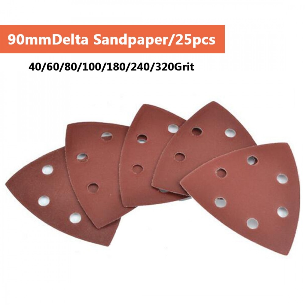 Triangle 6 Hole Self-adhesive Sandpaper 90mm Delta Sander Sand Paper Hook amp; Loop Sandpaper Disc Abrasive Tools For Polishing