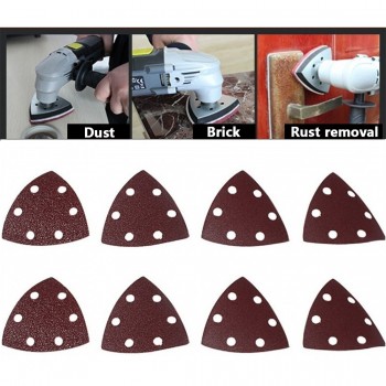 Triangle 6 Hole Self-adhesive Sandpaper 90mm Delta Sander Sand Paper Hook amp; Loop Sandpaper Disc Abrasive Tools For Polishing