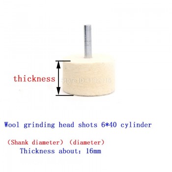 1X 6mm Shank 20-40mm Pad Wool Felt Polishing Buffing Wheel Grinding Head Metals Rotary Tools Wheels Tool Drill Electric Grinder