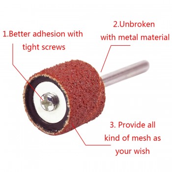 Sanding Bands Drum Sanding Kit +2PC Band Mandrel 1/8 Shank Rotary Tools Nail Drill Bits Abrasive Tools Dremel Accessories