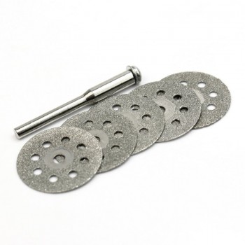 5 PCS  Mini 22mm Discos Corte Diamante Rotatorio + 1 Mandril para Dremel WWO66