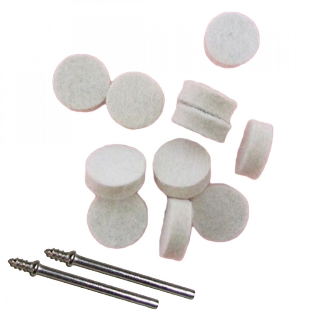 50Pcs 25mm Dremel Accessories Wool Felt Polishing Buffing Wheel Grinding Pad+2Pcs 3.2 mm Shanks for Dremel Rotary Tool