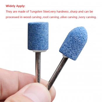 10pc Multi Tool Grinding Burr Wheel 1/8 Shank Blue Abrasive Mounted Stone Set For Dremel 4000 3000 Dremel Rotary Tools