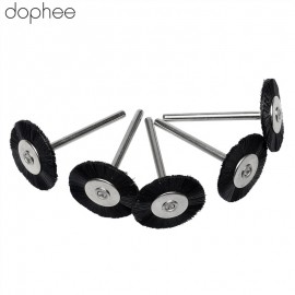 dophee 5PCS Dremel Accessories 3MM Shank Flat Nylon Bristle Wheels Brush Buffing Polishing Brush Wheel for Dremel Rotary Tools