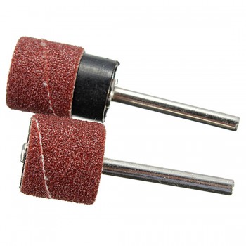 Hot 10Pcs Dremel Accessories Grit 80# Sanding Bands +1pc 3.17mm Sander Drum Mandrel Rotary Tool Nail Drill Bits Electrical Tools