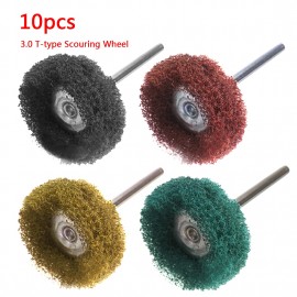 10pc Shank Nylon Abrasive Wheel Brush Rotary Tool Dremel Accessories With 3mm Shank For Buffing Polishing Grinding