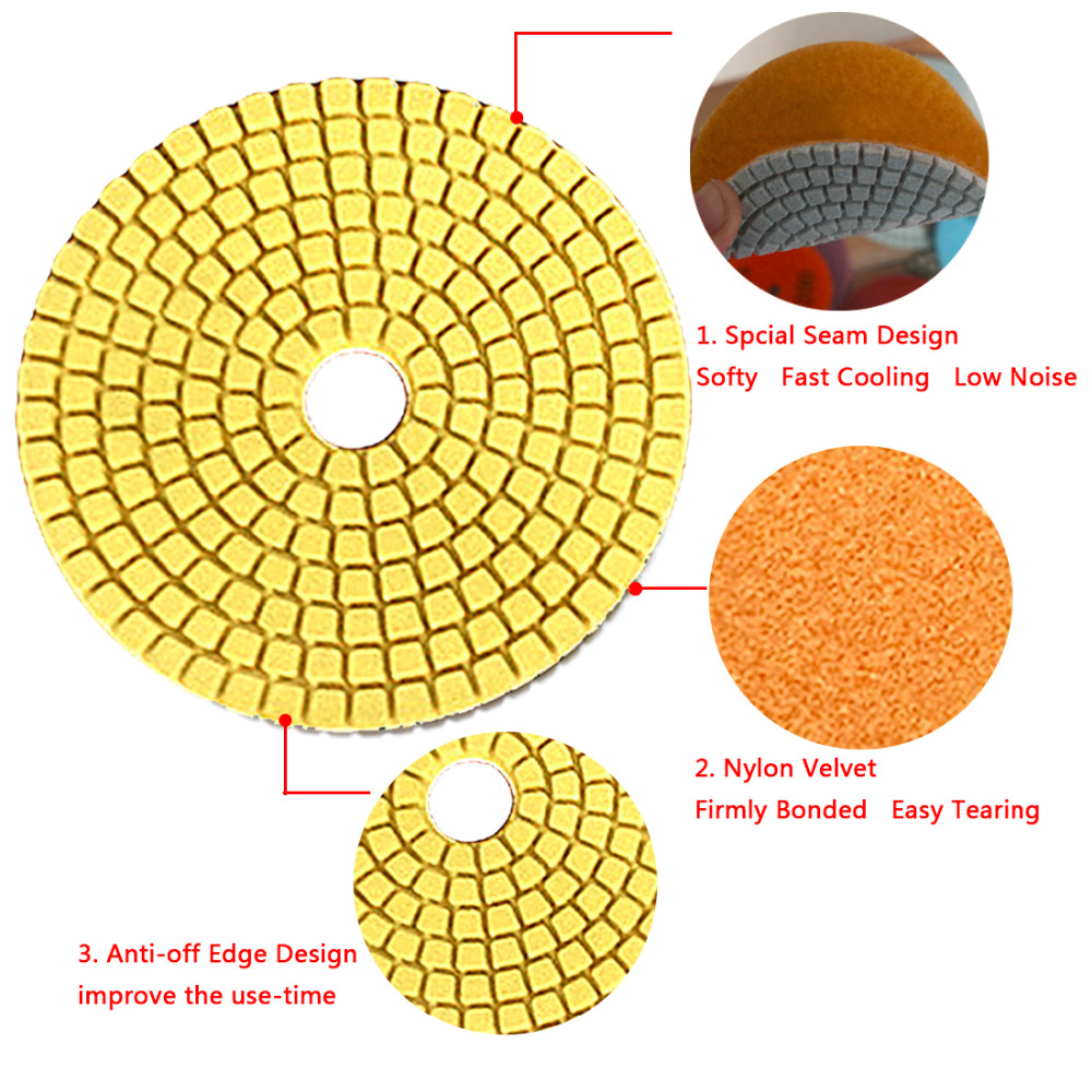 4 Wet Diamond Grinding Disc Rotary Abrasive Tool Sanding Disc Polishing Wheel Pad Concrete Stone Circular Sandpaper