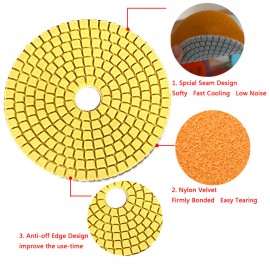 4 Wet Diamond Grinding Disc Rotary Abrasive Tool Sanding Disc Polishing Wheel Pad Concrete Stone Circular Sandpaper