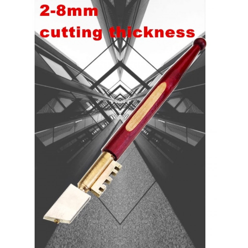 doersupp Portable Glass Cutter Self-Lubricating Carbide Wheel Blade Diamond Tip Glass Cutter Knife Wooden Handle Tool