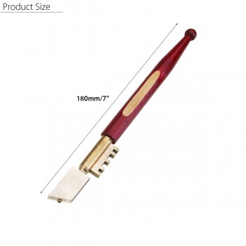 doersupp Portable Glass Cutter Self-Lubricating Carbide Wheel Blade Diamond Tip Glass Cutter Knife Wooden Handle Tool