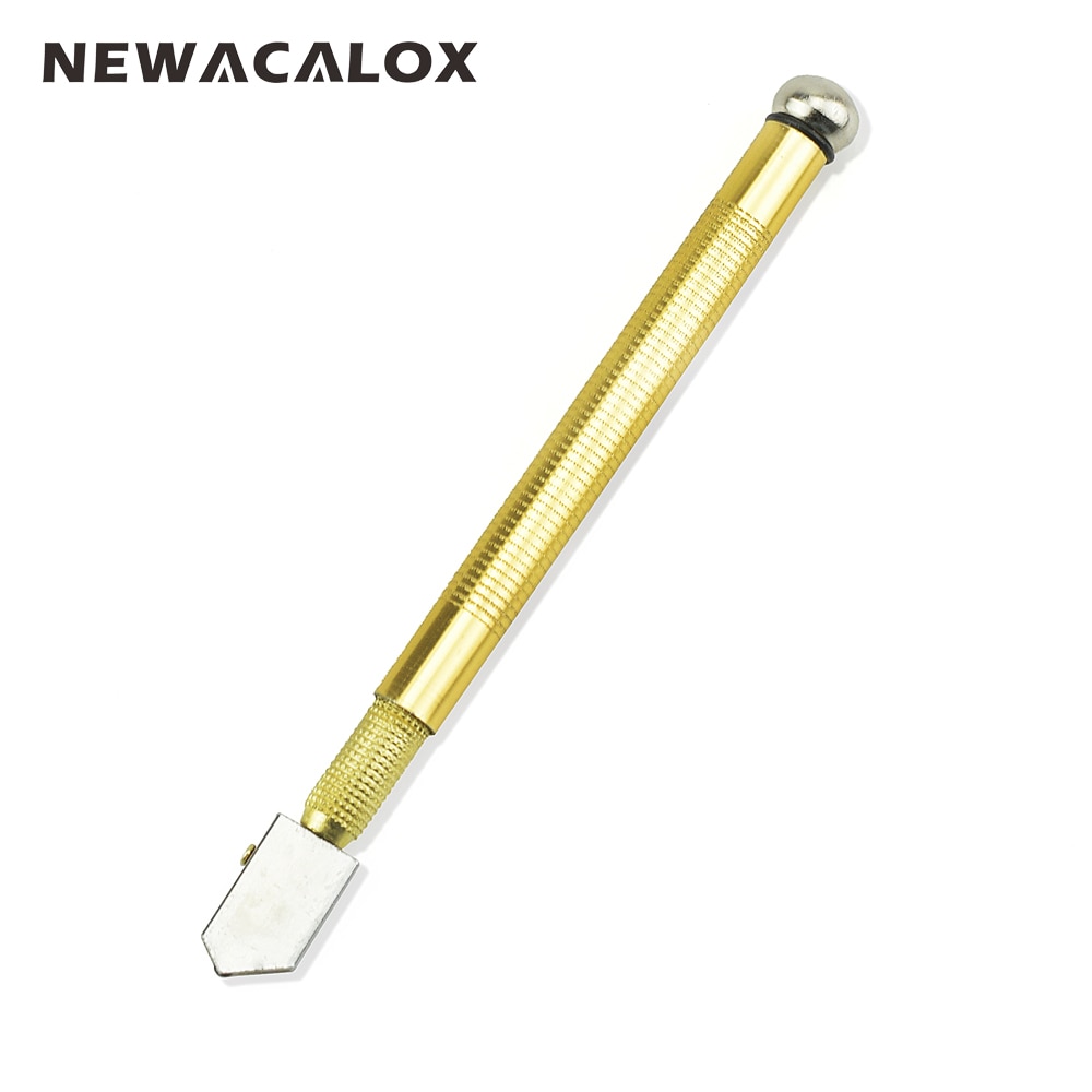 NEWACALOX Durable Diamond Antislip Metal Handle Steel Blade Oil Filled Glass Bottles Cutter Cutting Tool Best Promotion Tipped
