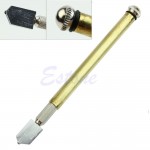 Free shipping Cutting Tool Diamond Tip Antislip Metal Handle Steel Blade Oil Feed Glass Cutter-Y103