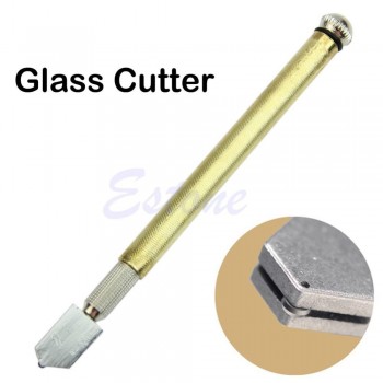 Free shipping Cutting Tool Diamond Tip Antislip Metal Handle Steel Blade Oil Feed Glass Cutter-Y103