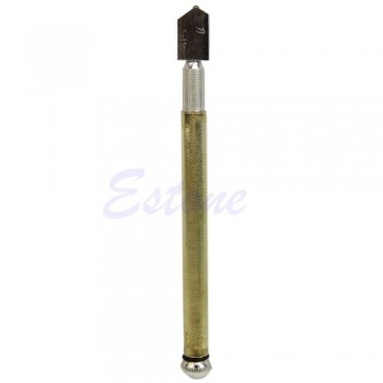 Free shipping Cutting Tool Diamond Tip Antislip Metal Handle Steel Blade Oil Feed Glass Cutter-Y103