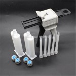 50ml Glue Gun Two Component AB Glue Dispensing Gun Dispenser with 2 set 50ml Empty Dual-Barrel Cartridge and 5pc AB Mixed Tube