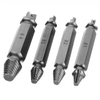 4pcs Screw Extractor Drill Bits Guide Set Broken Soeed Out Damaged Easy Out Bolt Stud Remover Tool