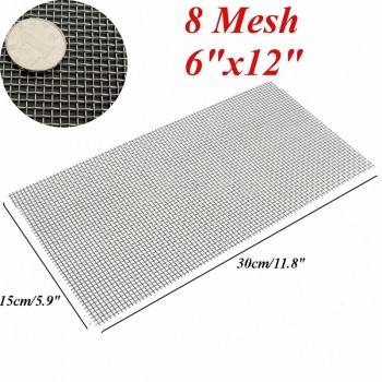 1pc 6x12 Woven Wire Mesh Sheet Stainless Steel Cloth Screen Filter 5/8/20/30/40