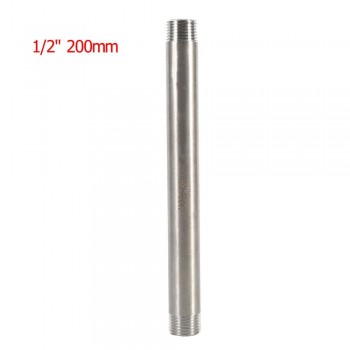 1pc 304 Stainless Steel Threaded Pipe Fitting 200mm BSP 1/4 1/2 3/4 1 Threaded Male x Male Adapter Pipe Fitting Connector