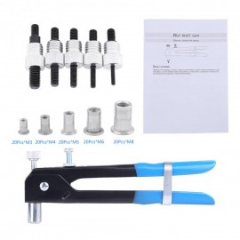 106pcs/set M3-M8 Blind Rivet Nuts Threaded Insert and Rivet Gun Tools Set Rivnut Nutsert Riveting Kit