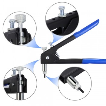 86pcs M3-M8 Blind Rivet Nuts Threaded Insert Rivet Tool Riveter Gun with Rivnut Nutsert Riveting Kit Household Repair Tools