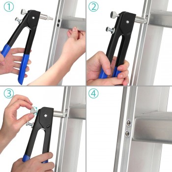 86pcs Hand Riveter Nut Rivet Gun Kit M3-M8 Manual Threaded Nut Rive Tool kit Stainless Steel Nuts Metric Thread For Screws