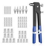 86pcs/Set Blind Rivet Gun Heavy Duty Nut Threaded Insert Hand Riveting Kit M3-M8 Rivet Nuts Nail Gun Household Repair Tools