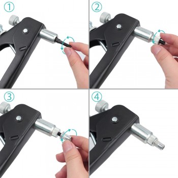 86pcs/Set Blind Rivet Gun Heavy Duty Nut Threaded Insert Hand Riveting Kit M3-M8 Rivet Nuts Nail Gun Household Repair Tools