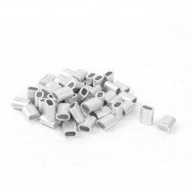 UXCELL 50Pcs/lot 3mm Diameter Steel Wire Rope Aluminum Ferrules Sleeves Clip Fitting Cable Crimps 9x6mm