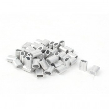 UXCELL 50Pcs/lot 3mm Diameter Steel Wire Rope Aluminum Ferrules Sleeves Clip Fitting Cable Crimps 9x6mm