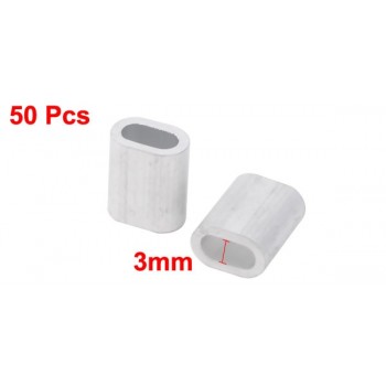 UXCELL 50Pcs/lot 3mm Diameter Steel Wire Rope Aluminum Ferrules Sleeves Clip Fitting Cable Crimps 9x6mm