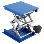 100 x 100mm Lab Lifting Platform Stand Rack Scissor Jack Lifter Blue Electroplated Aluminum Lab Jack Lifter