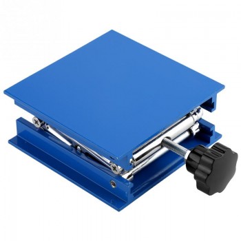 100 x 100mm Lab Lifting Platform Stand Rack Scissor Jack Lifter Blue Electroplated Aluminum Lab Jack Lifter