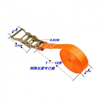 1 PCS 1.5 inch 3.8 cm x 1.5 - 12 Meters Cargo Lashing Straps Ratchet Tie Down for Moving Appliances, Lawn Equipment, Motorcycle