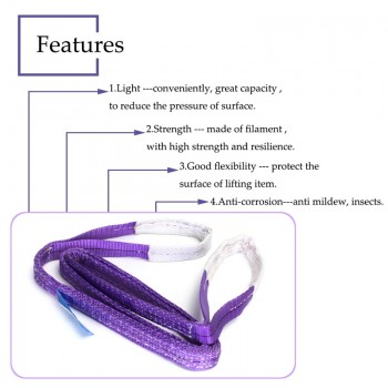 1000KG/1 Ton 1M/2M Lifting Sling Polyester Duplex Sling Towing PULL Strap 27mm Lifting Sling