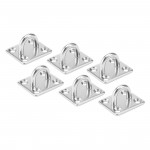 304 Stainless Steel 5mm Thick Ring Square Sail Shade Pad Eye Plate Boat Rigging 6pcs Dropshipping