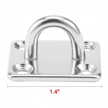 304 Stainless Steel 5mm Thick Ring Square Sail Shade Pad Eye Plate Boat Rigging 6pcs Dropshipping