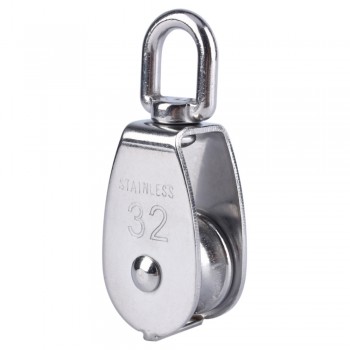 4Pcs/Set M15/M20/M25/M32 Stainless Steel Pulleys Heavy Duty Steel Single Wheel Swivel Lifting Rope Pulley Block For Wire Rope