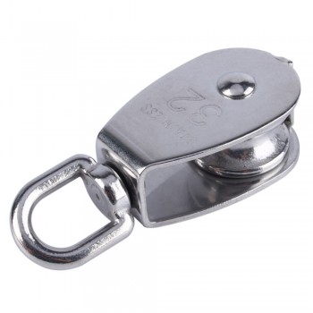 4Pcs/Set M15/M20/M25/M32 Stainless Steel Pulleys Heavy Duty Steel Single Wheel Swivel Lifting Rope Pulley Block For Wire Rope
