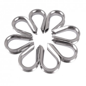 4 x Stainless Steel - 3mm Wire rope loop Rope Thimbles