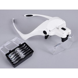 1.0X 1.5X 2.0X 2.5X 3.5X Adjustable 5 Lens Loupe LED Light Headband Magnifier Glass LED Magnifying Glasses With Lamp