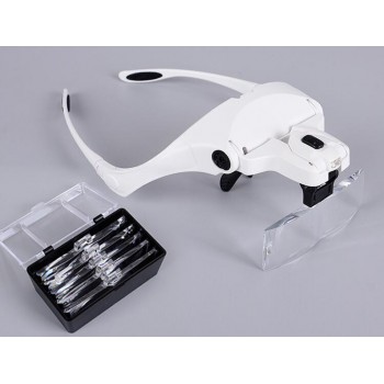 1.0X 1.5X 2.0X 2.5X 3.5X Adjustable 5 Lens Loupe LED Light Headband Magnifier Glass LED Magnifying Glasses With Lamp