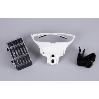 1.0X 1.5X 2.0X 2.5X 3.5X Adjustable 5 Lens Loupe LED Light Headband Magnifier Glass LED Magnifying Glasses With Lamp