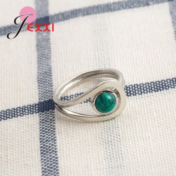 JEMMIN New Arrival Unique Design 925 Sterling Silver Rings Gorgeous Halo Opal Women Wedding Engagement Anniversary Jewelry
