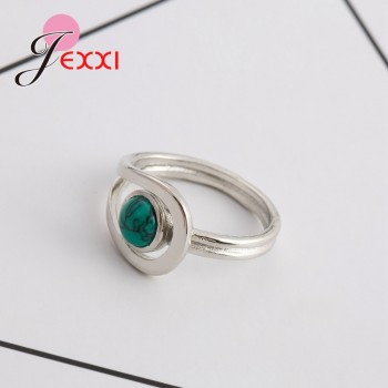JEMMIN New Arrival Unique Design 925 Sterling Silver Rings Gorgeous Halo Opal Women Wedding Engagement Anniversary Jewelry