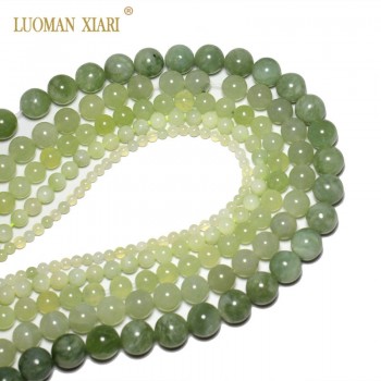 Fine AAA Natural Round  New Green Jade Stone Beads  For Jewelry Making DIY  Bracelet Necklace 4/6/8/10/12 mm Strand 15